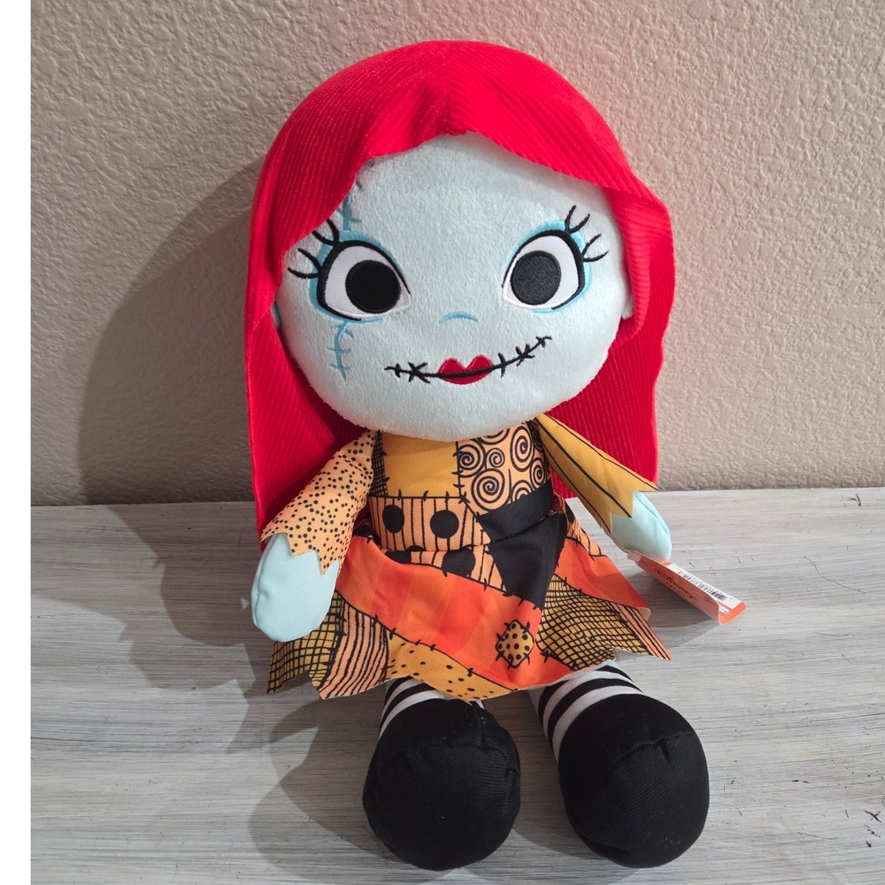 Disney Nightmare Before Christmas Sally Plush Doll Red Hair Patchwork Dress NWT